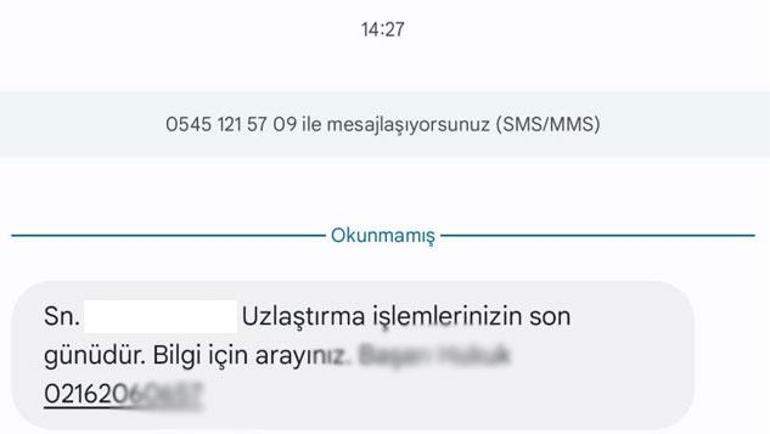 Dolandırıcılık SMS'i